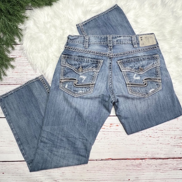 •👖|•SILVER JEANS•| Zic Flap Relaxed Fit Boot Cut Jeans 36x32👖 - Picture 5 of 12